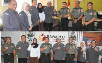Bawaslu Provinsi Gorontalo Terima Kunjungan Audiensi  Danrem 133 Nani Wartabone