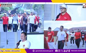 Bawaslu Provinsi Gorontalo Gelar Jalan Sehat, Dukung Program Jumat Sehati dan Jumpa Berlian